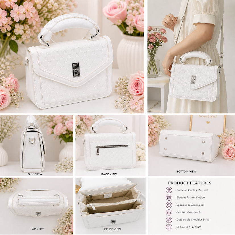 white handbag