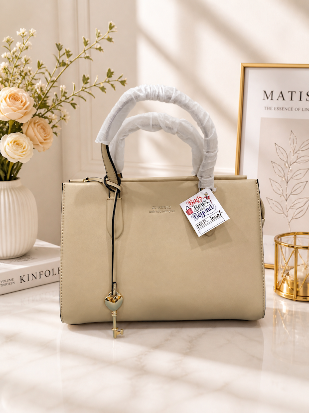 cream colored handbag