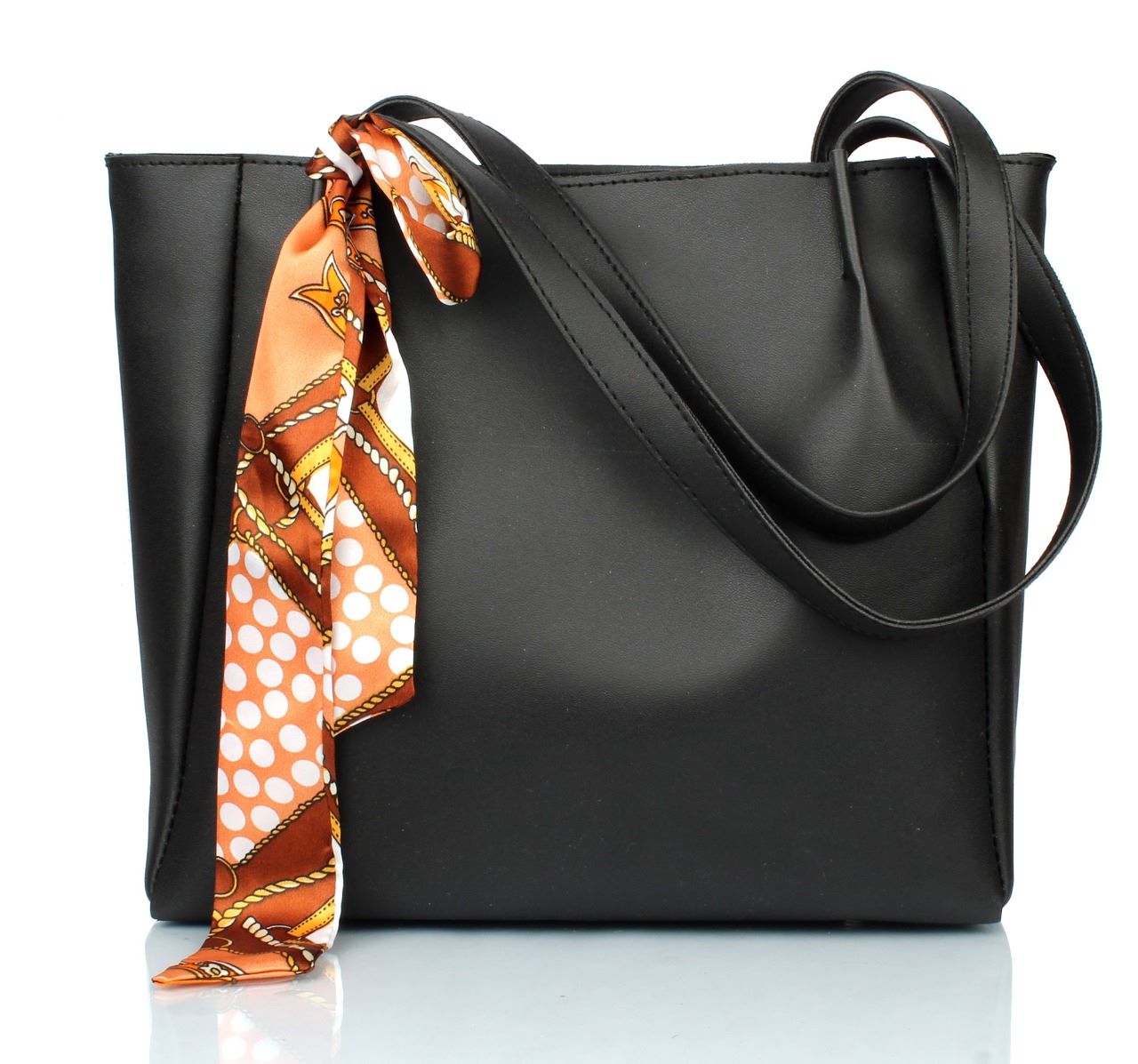3 in 1 black bag with satin ribbon