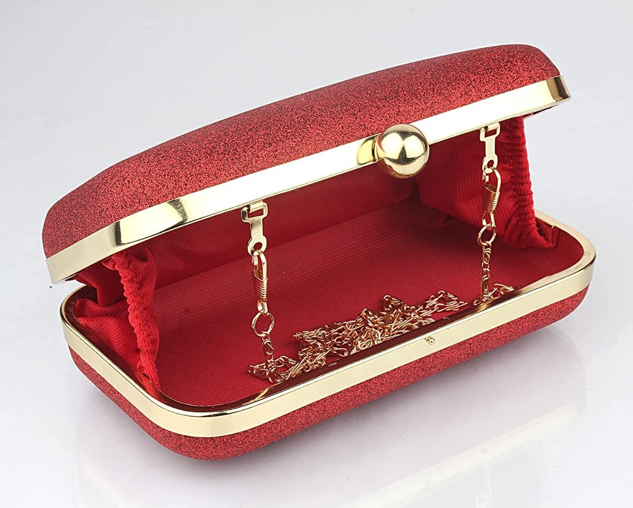 clutch bag- glitter red