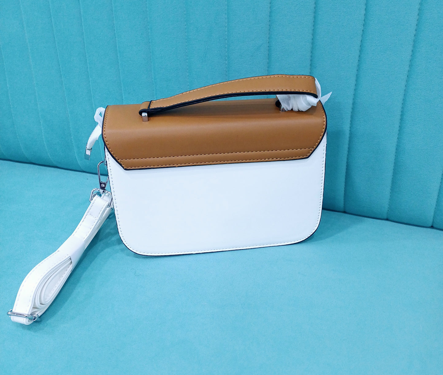 Brown And White Sling Bag