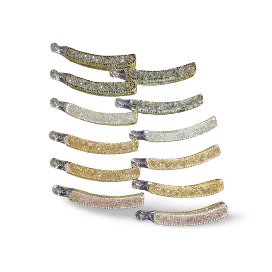 Classy banana clip with stones