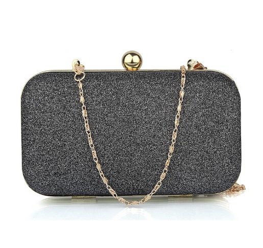 black glitter clutch bag