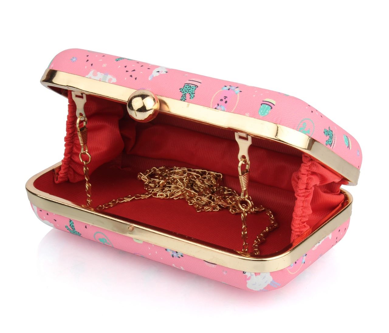 clutch bag baby pink- print