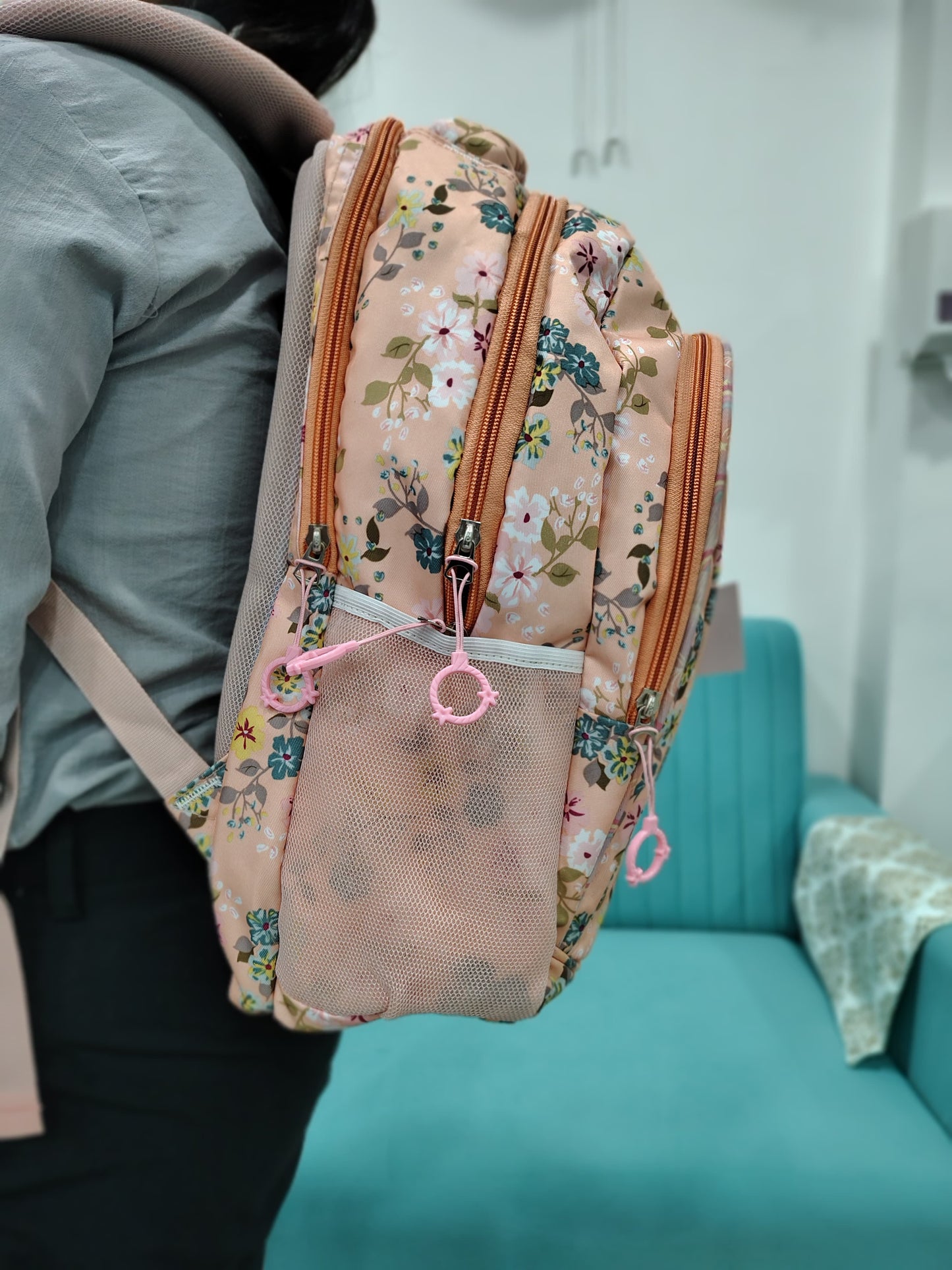 Cute And Trendy Floral Print School bag