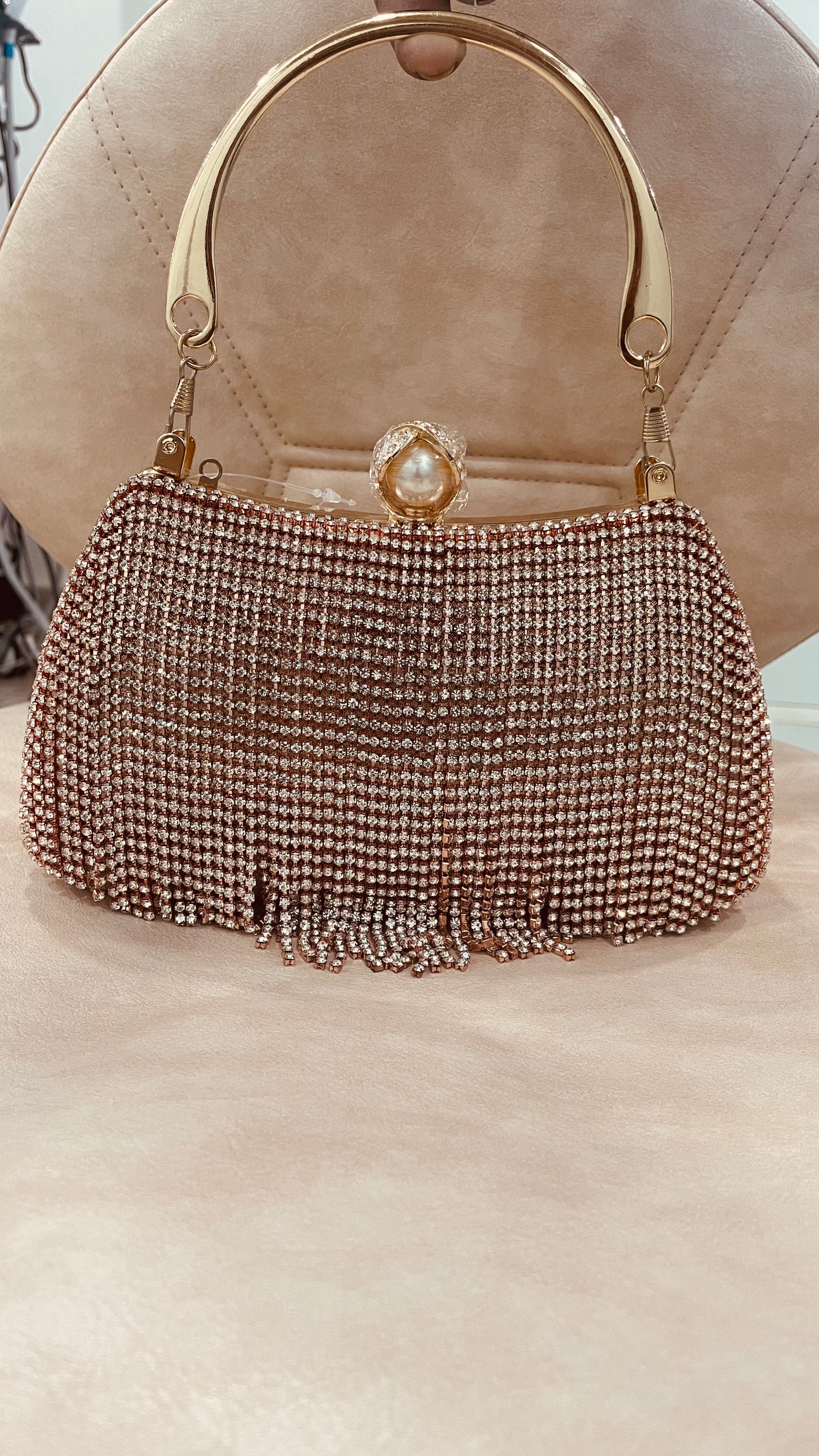 Crystal fringe Clutch