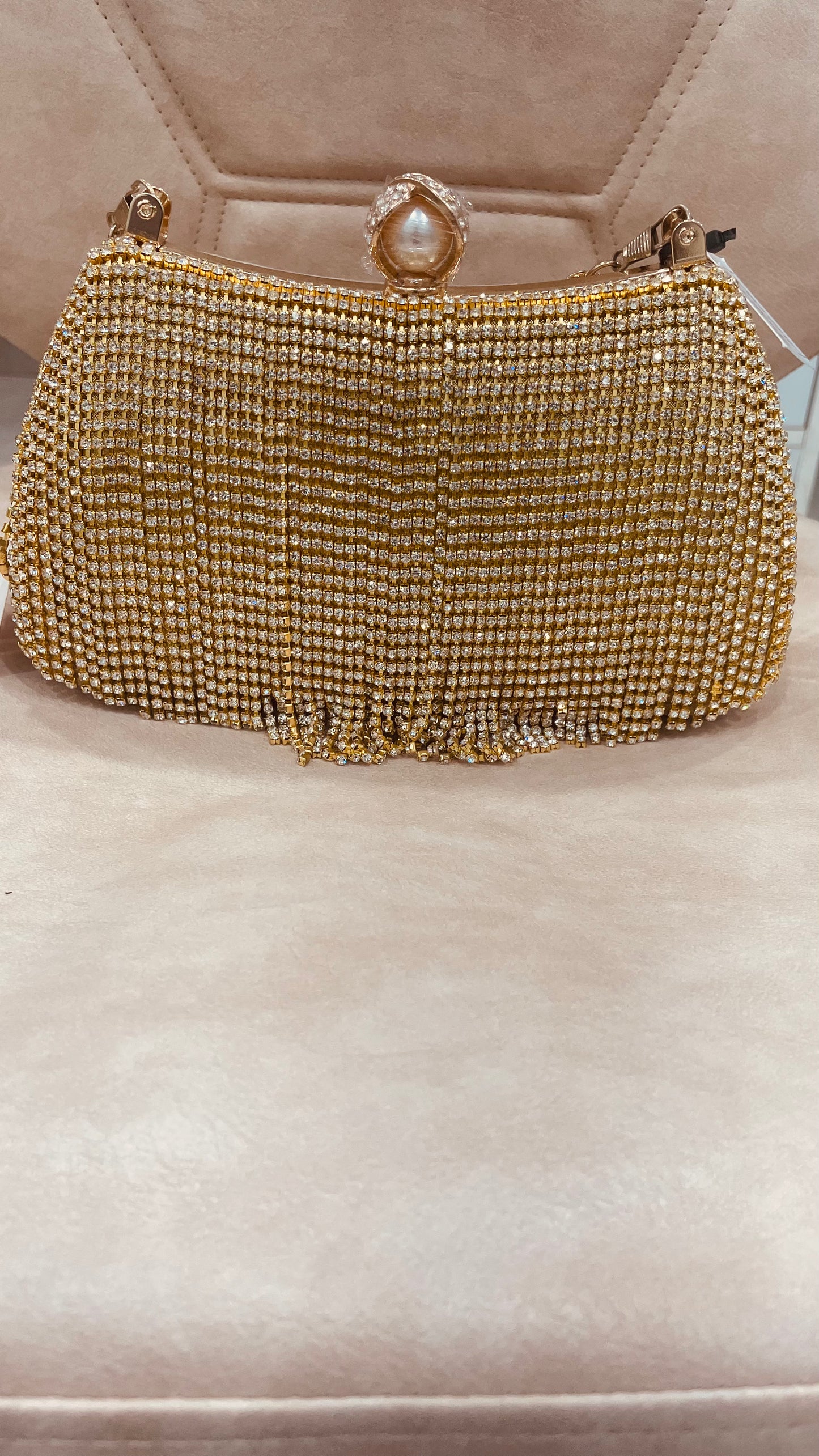 Crystal fringe Clutch