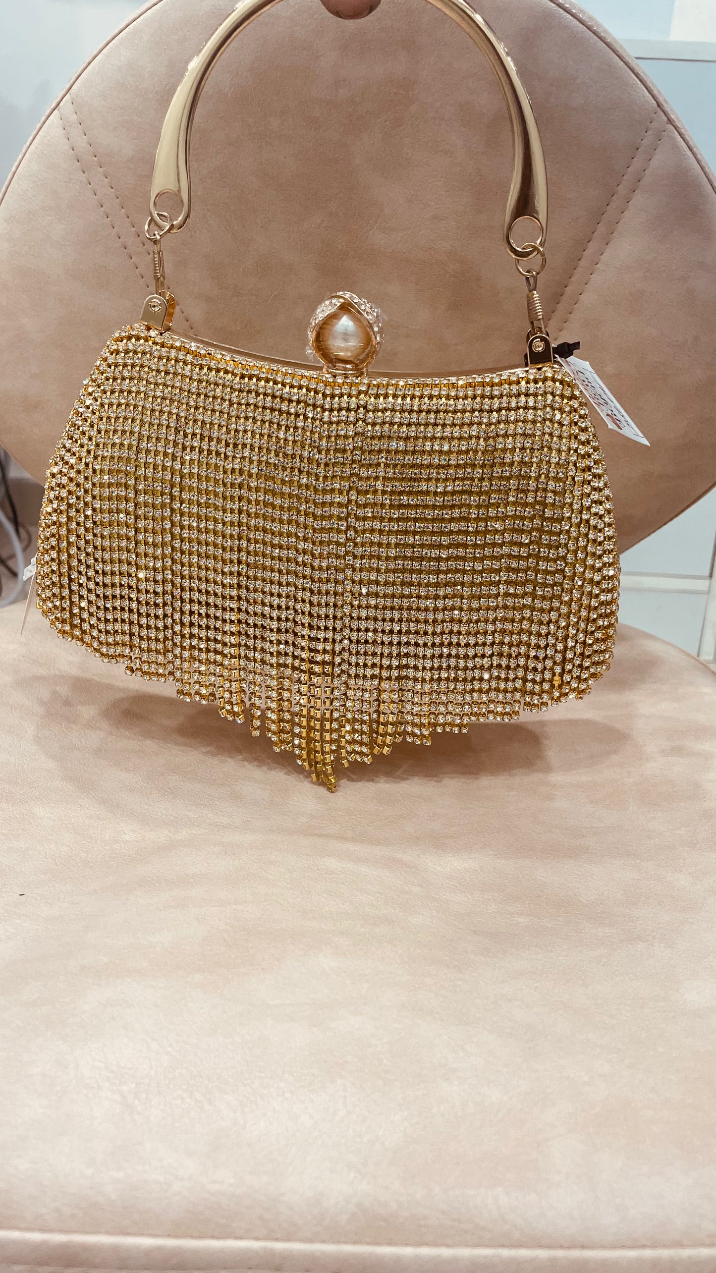 Crystal fringe Clutch