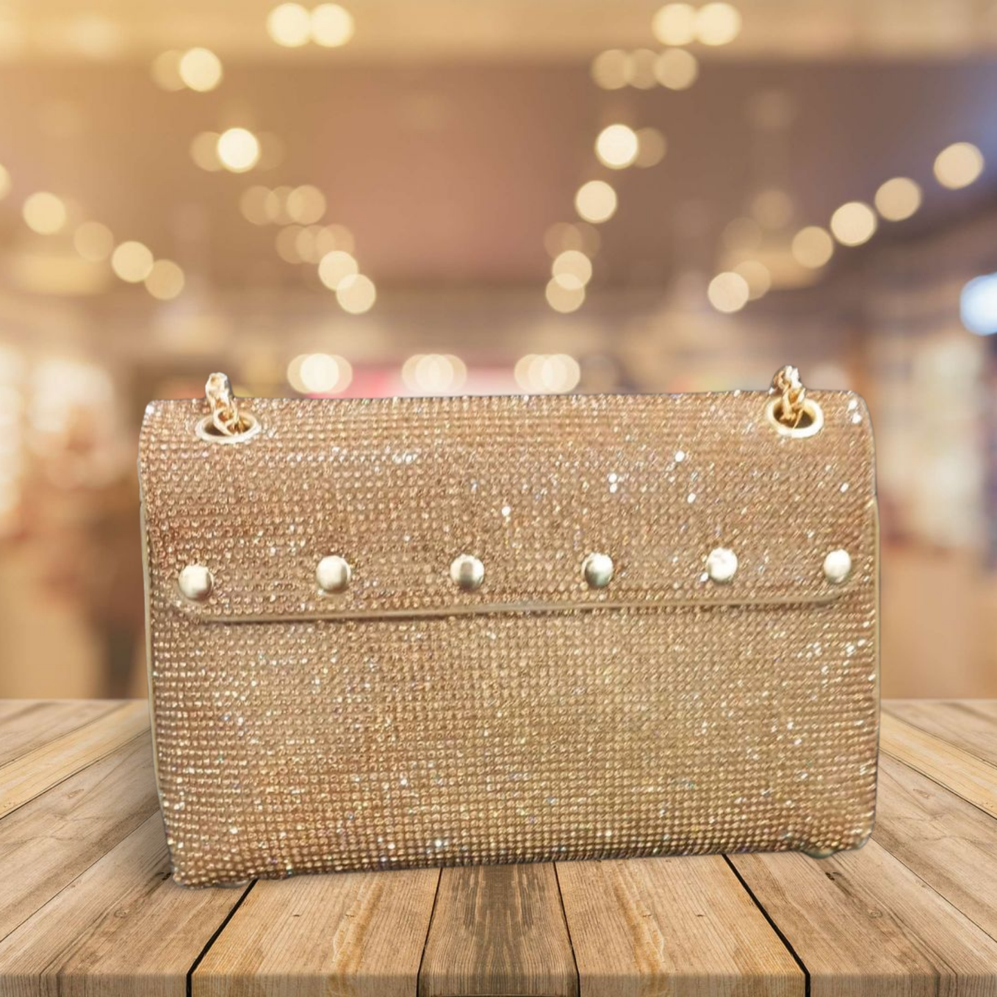 Elegent Glitter And Stone Clutch Bag