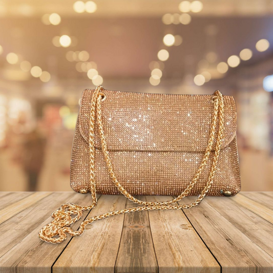 Elegent Glitter And Stone Clutch Bag
