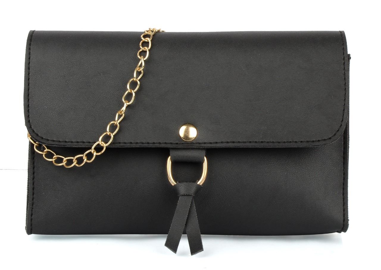 3 in 1 black bag with satin ribbon