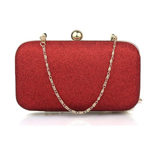 clutch bag- glitter red