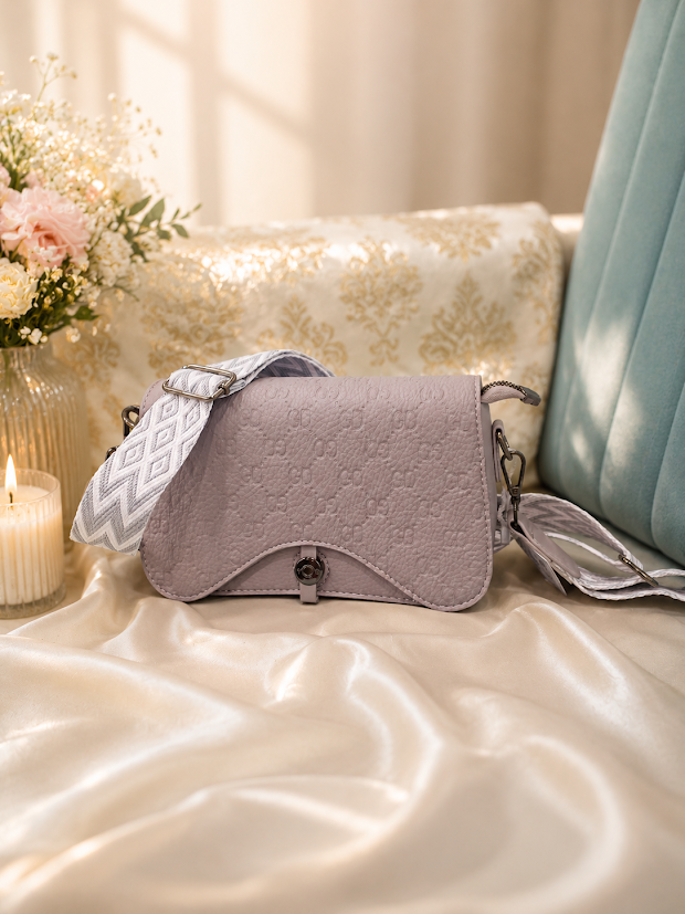lavender colored sling bag